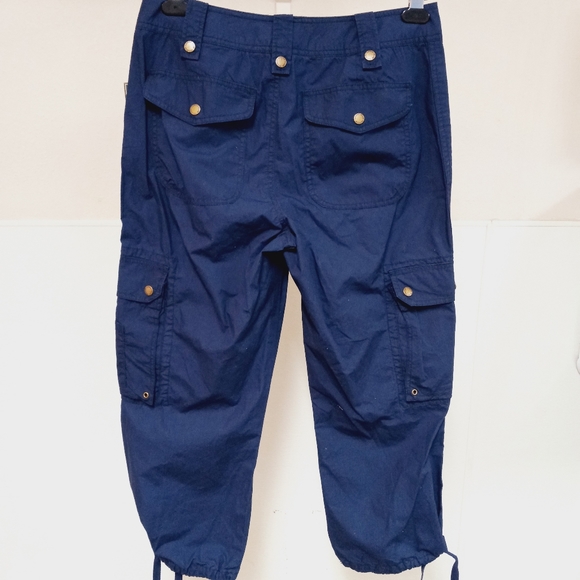 8 NEW W TAG LRL LAUREN RALPH LAUREN MIDNIGHT BLUE CROPPED CARGO PANTS - Picture 8 of 9